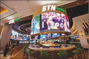  ?? ?? A look at the sports book inside new resort.