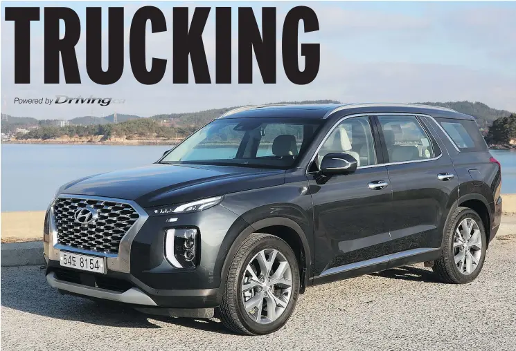  ?? JIL MCINTOSH/DRIVING ?? Replacing the seven-passenger Santa Fe XL in Hyundai’s crossover lineup is the 2020 Palisade, powered by a 3.8-L V-6, producing 291 hp.