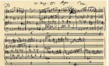  ??  ?? Missing parts: Bruckner’s unfinished score for the Ninth Symphony