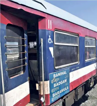  ?? ?? AT A RAILWAY STATION in Budgam district in central Kashmir. Some Kashmiris wonder what is the need to distort Varmul to Baramulla, Panpar to Pampore, Pulwom to Pulwama, Badgom to Budgam, and so on, when local people use these names in their original forms.