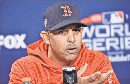  ?? BOB DECHIARA/USA TODAY SPORTS ?? Alex Cora is in his first year as manager of the Red Sox.