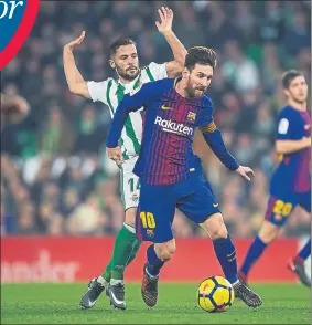  ??  ?? Messi dio otra exhibición en el partido del Villamarín ante el Betis FOTO: GETTY
