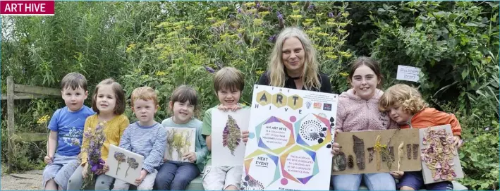  ??  ?? Pamela Whitaker at The Art hive a community Art Studio in Blackrock Park supported by Create Louth with Oran Magee, Ianthe Magee, Donnacha Wilson, Isabelle Wilson, Donal Brady Keira Kennyand Jamie Kenny. ART HIVE