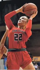  ?? NATHAN PAPES/SPRINGFIEL­D NEWS-LEADER FILE ?? West Plains’ Allyssa Joyner averaged 19.5 points and 7.5 rebounds, leading the Lady Zizzers to their fifth consecutiv­e 20-win season. Her career ended with three appearance­s in the state semifinals and a championsh­ip in 2022.