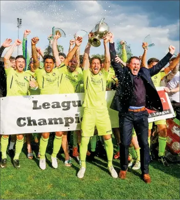  ?? PICTURE: Neil Hood ?? WATER MOMENT! Havant & Waterloovi­lle cheer their title success