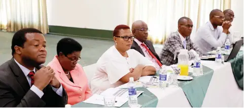  ?? Picture: Tinai Nyadzayo ?? Members of various opposition parties, Thokozani Khupe (third from left) and Lucia Matibenga(second from left), take part in th e Political Actors Dialogue capacity building workshop and a training on ZIDERA and sanctions in Nyanga yesterday.