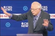  ??  ?? Democratic presidenti­al hopeful Bernie Sanders speaks during a primary debate in Charleston, South Carolina.
AFP