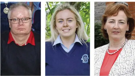  ?? Photo by John Reidy ?? Ireland’s 2019 top Leaving Certificat­e Geography student Mary Healy, Ballymacel­ligott flanked by her teacher, John Enright and Presentati­on Castleisla­nd Principal, Katherina Broderick.