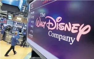  ?? RICHARD DREW/THE ASSOCIATED PRESS FILE PHOTO ?? The Justice Department is expected to give Disney the OK to purchase 21st Century Fox’s assets.