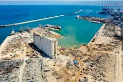  ?? (AFP via Getty Images) ?? A general view of the port of Beirut