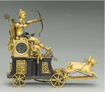  ?? YALE UNIVERSITY ART GALLERY ?? “Automaton Clock in the Shape of Diana on Her Chariot” is part of the exhibit “Crafting Worldviews: Art and Science in Europe, 1500–1800” at Yale University Art Gallery in New Haven.