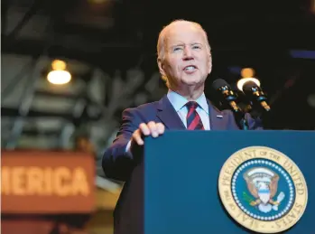  ?? SUSAN WALSH/AP ?? President Joe Biden’s reelection strategy counts heavily on coordinati­on with the DNC, campaign officials say.