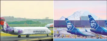  ?? Lucy Pemoni, Ted S. Warren The Associated Press ?? Alaska Airlines announced Sunday that it will buy Hawaiian Airlines for $1.9 billion. That’s raising questions about how antitrust regulators will view the deal.