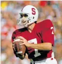  ??  ?? John Elway, shown here in 1982, was Pac10 Player of the Year twice and went on to play in five Super Bowls, winning twice.