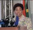 ?? ?? ANGIE Motshekga, the Minister of Basic Education, holds a media briefing on the opening of schools.