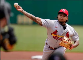  ?? AP PHOTO/GENE J. PUSKAR ?? St. Louis Cardinals starting pitcher Carlos Martinez delivers during the first inning of a baseball game against the Pittsburgh Pirates in Pittsburgh, on Sunday.
