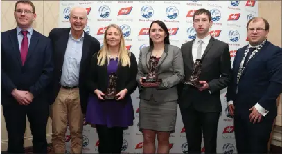  ??  ?? At The Red Cow Moran Hotel, Dublin. Macra Skillnet Leadership Awards were presented recently. Pictured are Colm Dore of ABP, Bobby Kerr, Jennifer Hall, Sarah Condren, Sean Wallace and Macra President James Healy.