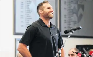  ?? PHOTO: GETTY IMAGES ?? Read all about it . . . All Black captain Kieran Read announces his resigning with the All Blacks and Crusaders, and signing with Counties Manukau, at Rosehill College in Papakura yesterday.