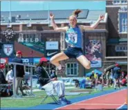  ?? MIKEY REEVES — FOR DIGITAL FIRST MEDIA ?? North Penn’s Natalie Kwortnik competes in the long jump.