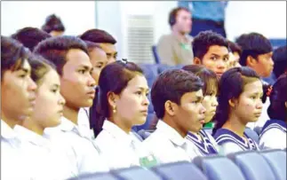  ?? ECCC ?? Cambodian students listen to closing statements at the Khmer Rouge tribunal. A new report shows Phnom Penh students consider the court’s most important legacy to be education, ahead of justice or reconcilia­tion.