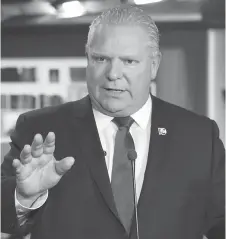  ?? STAN BEHAL ?? Doug Ford had initially thought of running for Toronto mayor until Patrick Brown resigned as leader of the PC party of Ontario. The brother of late Toronto mayor Rob Ford, he points to his council experience.