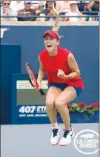  ?? Canadian Press photo ?? Ukraine's Elina Svitolina celebrates her win over Caroline Wozniacki of Denmark in the final of the Rogers Cup women's tennis tournament in Toronto on Sunday.