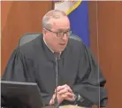  ?? COURT TV VIA AP, POOL ?? Judge Peter Cahill tells the jury to prepare for closing arguments after the defense rested Thursday in the trial of Derek Chauvin, accused in the death of George Floyd.