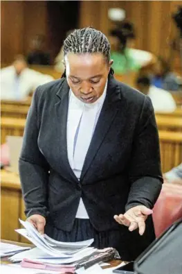  ?? /OJ KOLOTI/ GALLO IMAGES ?? Adv Zandile Mshololo in court during the Senzo Meyiwa murder trial in Pretoria this week.