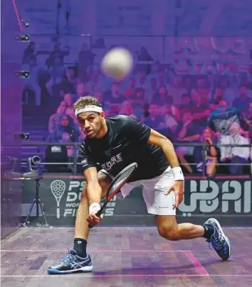  ??  ?? Mohammad El Shorbagy of Egypt(above) is drawn with Gregory Gaultier, Ramy Ashour and James Willstrop in the group stages.