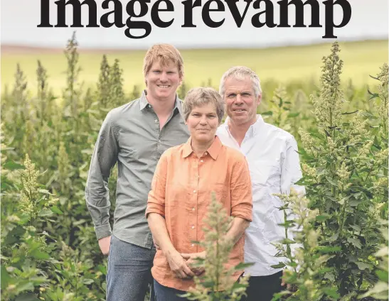  ??  ?? Peter Daman, left, and his parents Henriette and Lauran Daman, run Kindred Organics in northwest Tasmania. The company took out the Best New Product category in this year’s delicious. Harvey Norman Produce Awards; and, below, their hemp seeds.