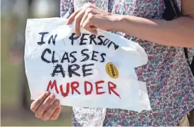  ?? JOSEPH CRESS/USA TODAY NETWORK ?? A protester at the University of Iowa in Iowa City.