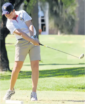  ??  ?? NICE SWING: Meekah de Sousa was in action at the Interschoo­ls Invitation­al Tournament, held in Cradock on March 4 and 5. The Port Alfred High School Senior Boys’ team secured 3rd place in the A Division