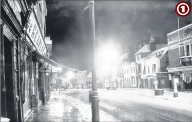  ??  ?? An eerie picture of the deserted Lower High Street in 1959. Headley the grocers can be seen on the immediate left, with the Odeon cinema on the right. An interestin­g note, this picture was taken almost exactly a year before ITV’s Coronation Street...