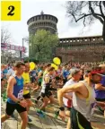  ??  ?? SENZA FRONTIERE
1. La Maratona di New York ogni anno ha più di 50.000 iscritti.
2. Oltre 25.000 persone hanno partecipat­o alla Milano Marathon il 2 aprile. 3. 16.000 iscritti alla Maratona di Roma.