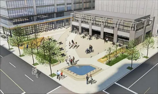  ?? Strada ?? A 15,000-square-foot public plaza planned as part of a new office, retail and condo developmen­t on the North Shore could include a tribute to Pirates players who have had their numbers retired.