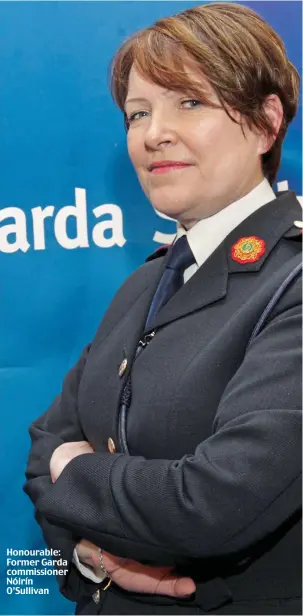  ??  ?? Honourable: Former Garda commission­er Nóirín O’Sullivan