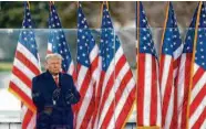  ?? Tasos Katopodis/Getty Images 2021 ?? Donald Trump addresses his supporters at a rally before the attack on the U.S. Capitol on Jan. 6, 2021.