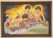  ??  ?? Gay Blanco Causapin’s “Angels with Flowers.” Gay‘s artworks tackle family life, usually featuring motherly love and caring among siblings.