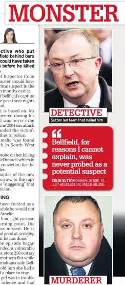  ??  ?? Sutton led team that nailed him Levi Bellfield is serving life term DETECTIVE MURDERER