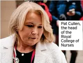  ?? ?? Pat Cullen, the head of the Royal College of Nurses