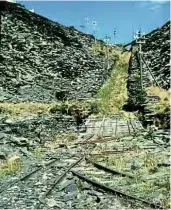  ??  ?? The Llechwedd incline which linked the Dinas branch to the slate quarry above. BRYAN CHICKEN