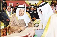  ??  ?? HH the Amir Sheikh Sabah Al-Ahmad Al-Jaber Al-Sabah, Commander-in-Chief of the Armed Forces, during the graduation ceremony.