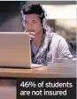  ??  ?? 46% of students are not insured