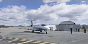  ?? COURTESY PHOTO ?? A much anticipate­d jet than can land on short runways made a test flight into Luray last week, and the Inn at Little Washington was there to greet its passengers and crew.