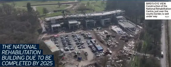  ?? BIRD’S-EYE VIEW: NUH ?? Constructi­on of the National Rehabilita­tion Centre, just over the county border, is well under way