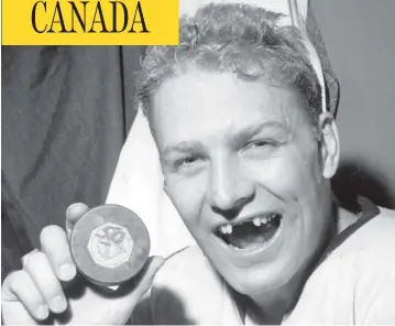  ?? THE ASSOCIATED PRESS FILES ?? Bobby Hull, pictured in March 1962, has been inducted into the Winnipeg Jets Hall of Fame. His induction was an acknowledg­ment of his greatness as an athlete, nothing more, writes columnist Christie Blatchford.