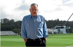  ??  ?? Ross Dykes at the University Oval in Dunedin, during his 10-year period in charge of Otago cricket. He helped turn around the struggling associatio­n, both on the field and financiall­y.