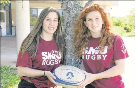  ?? CAROLE MORRIS-UNDERHILL ?? Haley Verge and Paige Parker are all-star performers on the rugby pitch for Avon View, and have both been scouted to play for Saint Mary’s University.