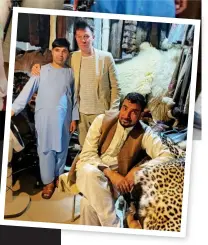  ?? ?? Above: Richard Pendlebury at the shop selling leopard skin