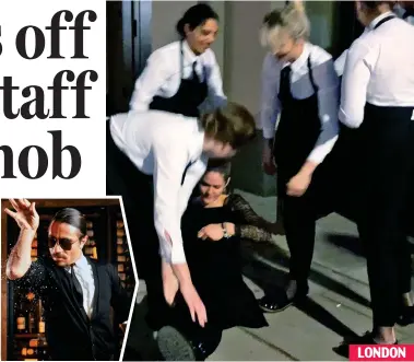  ?? ?? LONDON Direct action: Staff at Nusr-Et dump an activist outside. Inset: Chef Salt Bae at work